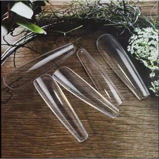 เล็บมือPVC รหัส30 ทรงบัลเล่ยาวมาก มี 500 ชิ้น เบอร์ 0-9 สินค้าพร้อมส่ง