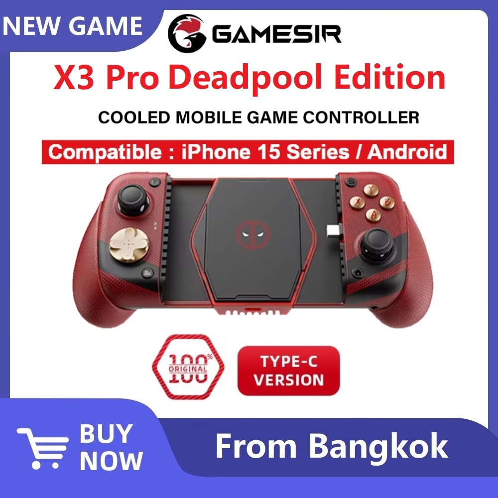GameSir X3 Pro Deadpool Type-C คอนโทรลเลอร์แบบมีสายสำหรับโทรศัพท์ Android ซีรีส์ iPhone 15