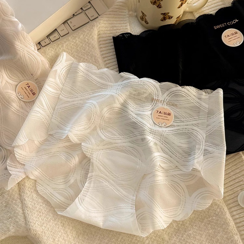 ชุดชั้นในสตรีไร้ตะเข็บ ผลิตจากผ้าเนื้อนุ่มสบายที่แนบไปกับผิว ทำจากผ้าไหมเนื้อบาง จึงไม่ม้วนขึ้นหรือรัดก้น มีไซส์ M-XL - รูปที่ 7