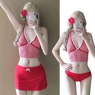 SEA MAID ชุดเที่ยวทะเล บิกินี่สไตล์เกาหลี ชุดเซ็ทชายหาด 🐬มีไซต์ M-XL นน 40-65 KG สินค้าพร้อมส่ง SET-BK056
