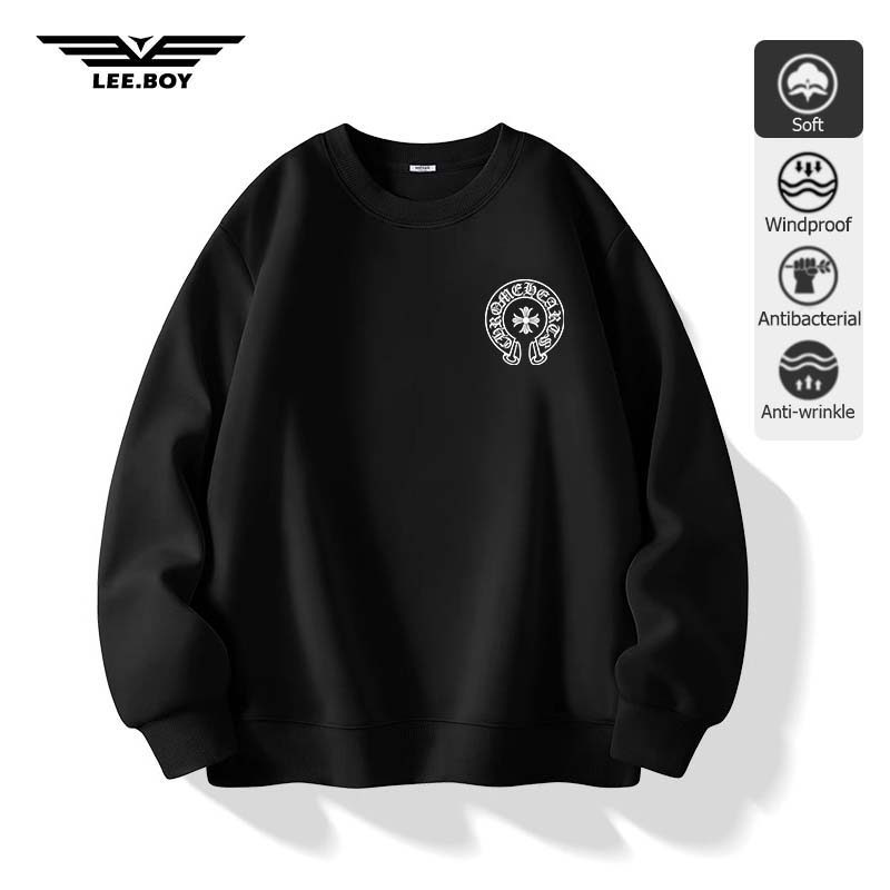 คอกลม ผ้าฝ้ายไซส์ใหญ่สำหรับผู้ชาย เสื้อหนาว พิมพ์อินเทรนด์ที่เรียบง่าย ใหม่ (ส่งเร็ว จัดส่งจากไทย)