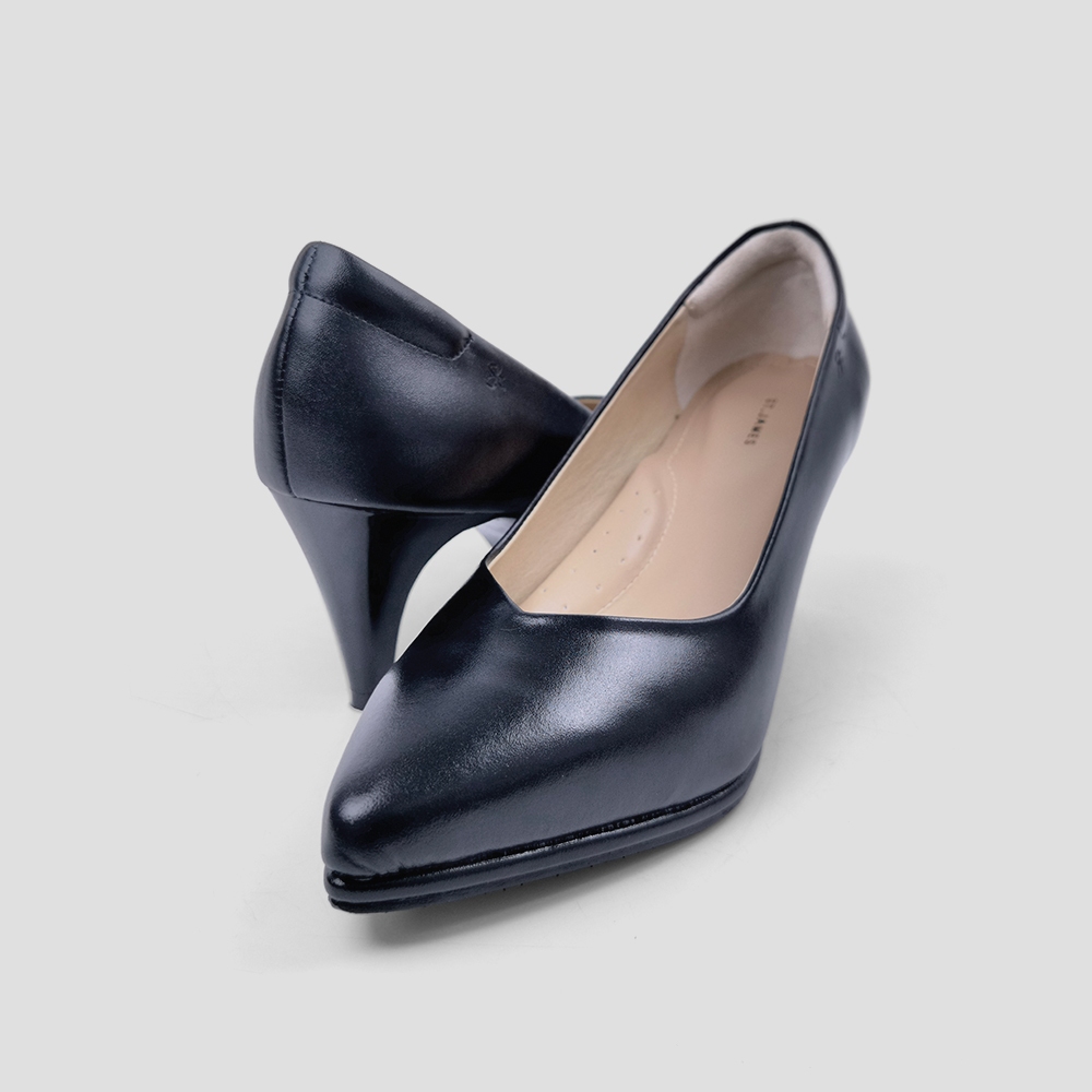 ST.JAMES รองเท้าหนังแท้/รองเท้าคัทชู หัวแหลม ส้น 6.5 CM รุ่น ROME สี BLACK | รองเท้า ผู้หญิง ราคา ถูกที่สุด ดีลบีเคเค แกลเลอรีภาพที่ 7