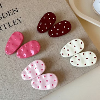 fashion.shop502  พร้อมส่งในไทย กิ๊บติดผม รูปไข่ลายจุด  กิ๊บต…