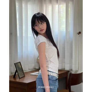 POKEE | MARY BLOUSE เสื้อเบลาส์แขนตุ๊กตา หลังลูกไม้ 🐭🍳(พร้อมส่ง)