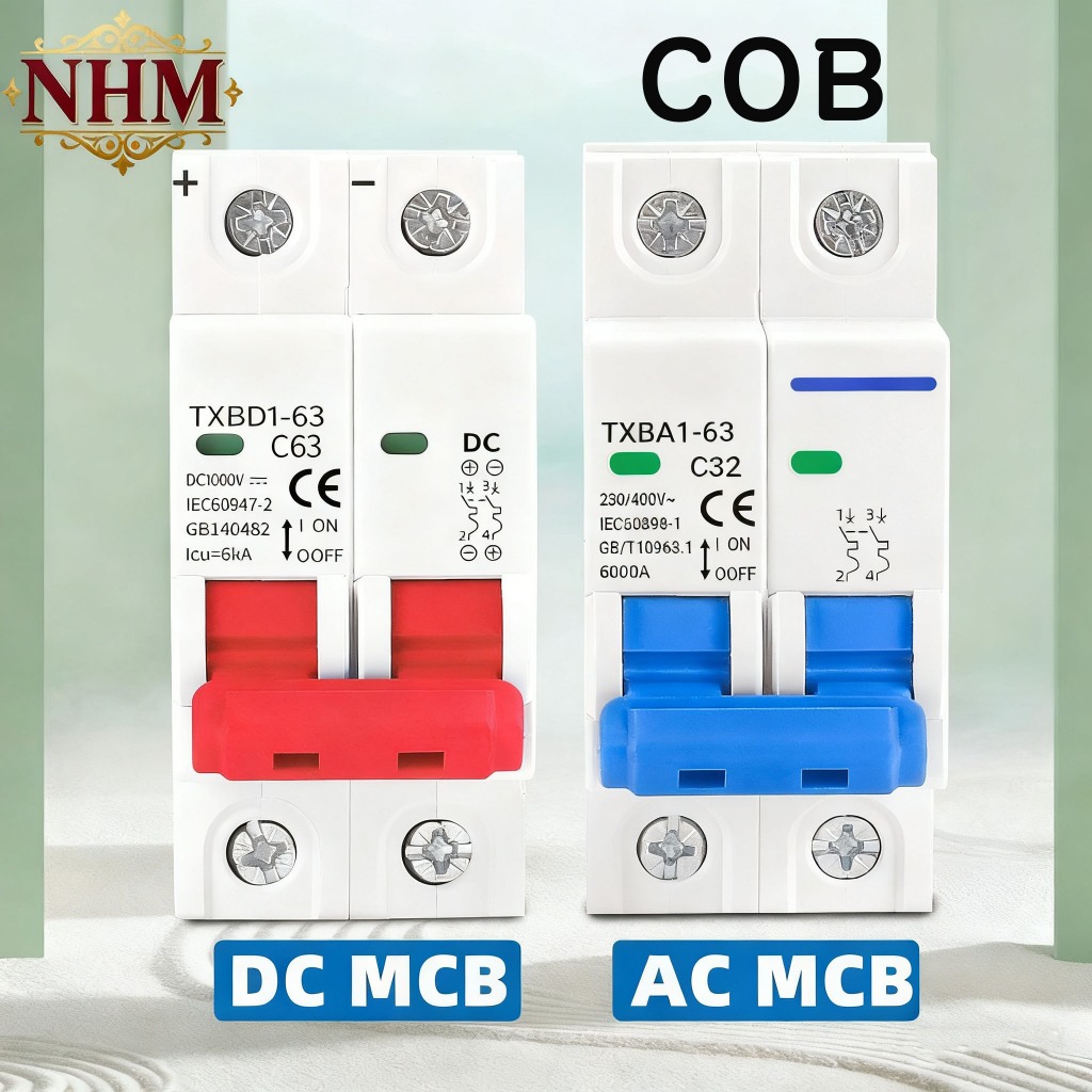 🔥มีในสต๊อกระบบ Photovoltaic PV สวิตช์แบตเตอรี่เบรกเกอร์ 2P DC MCB 400V-1000V 63A พลังงานแสงอาทิตย์