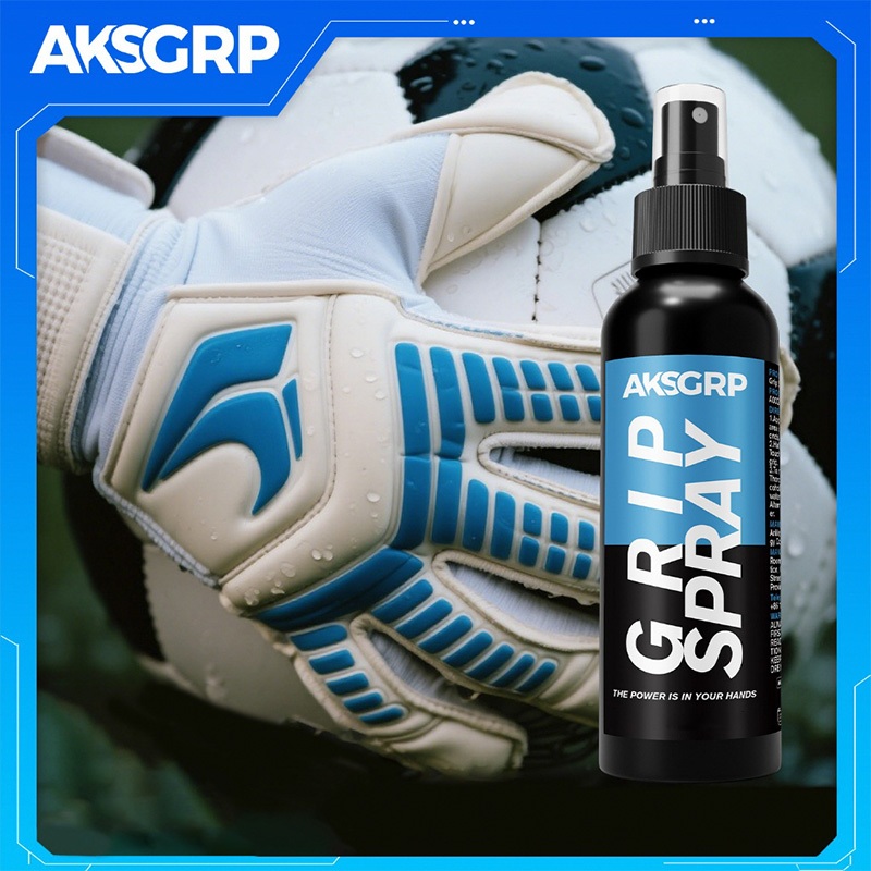 AKSGRP Sports Grip Spray สเปรย์กาวธรรมชาติเพิ่มการยึดเกาะและลดการลื่นไถลสำหรับหลายชนิดกีฬา - ขวดสีดำขนาด 30 มล