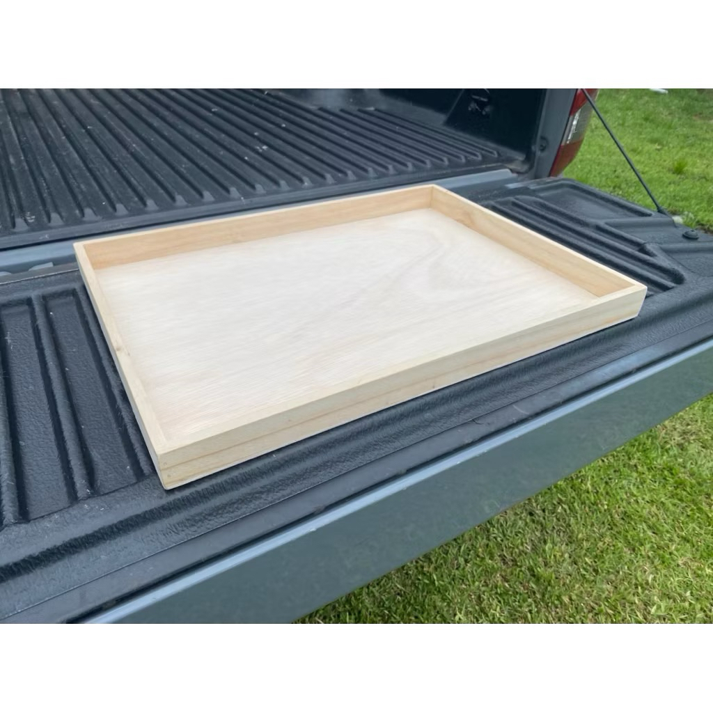 ถาดไม้ขนาด 42 X 59.4 X 4 CM. ไม่ทำสี ( 2 ชิ้น ) รับงานสั่งทำตามแบบ‼️‼️‼️