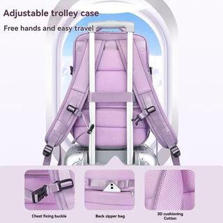 กระเป๋าเป้สะพายหลังสำหรับเดินทาง ขยายได้ กันน้ำ ทริปสั้นๆ bagpack พร้อมช่องใส่รองเท้า ความจุขนาดใหญ่ ใส่แล็ปท็อป 16 นิ้ว
