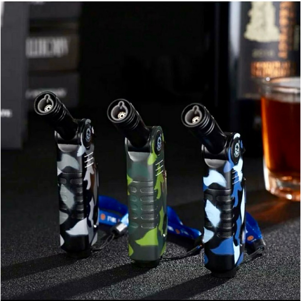 Camo3 ไฟฟู่ โลหะ กันลม ไฟแช็คแก๊สฟู่ ไฟแช็ค เติมแก๊สได้ ปรับระดับได้ ไฟแช็คเติมแก๊ส lighter gas ไฟจุดไปป์ ไฟจุดซิการ์