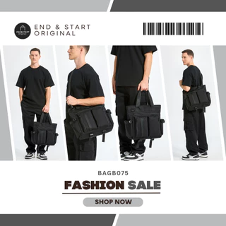 BAGB075 END&START กระเป๋า Tote/สะพายข้าง ใส่ 13 นิ้ว/A4 มีช่องรอดคันชักกระเป๋า ช่องเก็บของหลายชั้น
