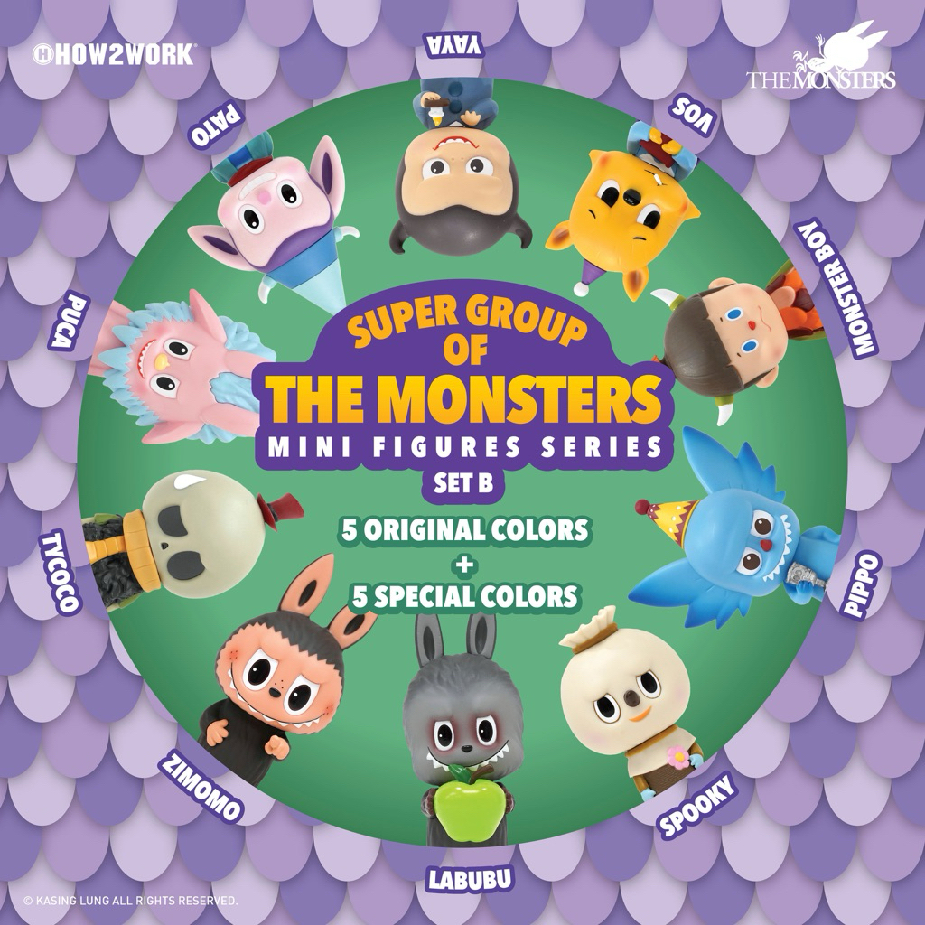✅ยกbox✅ Labubu x HOW2WORK Super Group of The Monsters - Mini Figures Series (Set B) ลาบูบูและผองเพื่