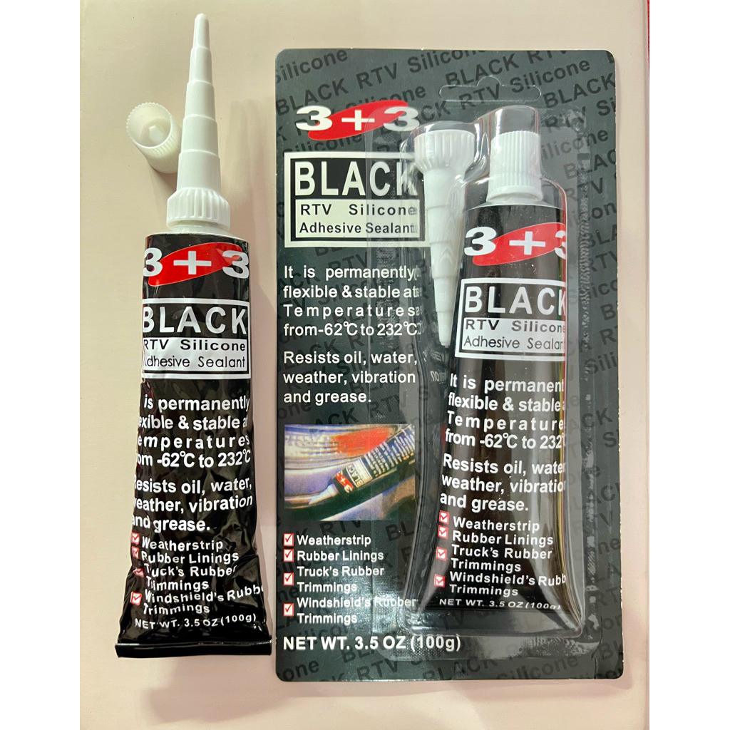 (ผลิต4-05-26) แท้100% ซิลิโคนกาว ทนร้อน หยุดรั่ว ติดแน่น ไม่กัดสี สีดำ 232C