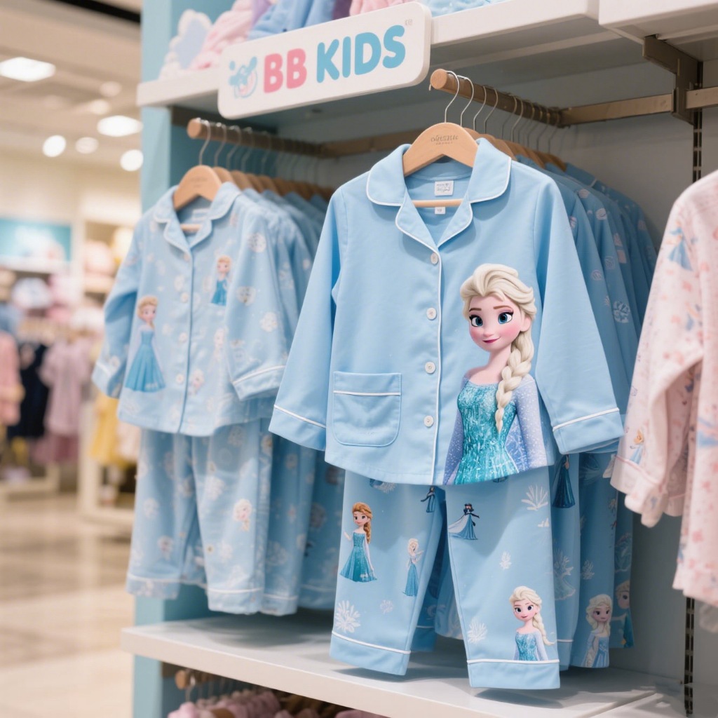 BB KIDS ชุดนอนเด็ก คอปก กระดุมหน้า ชุดนอนเซทเจ้าหญิง ไซส์100-140