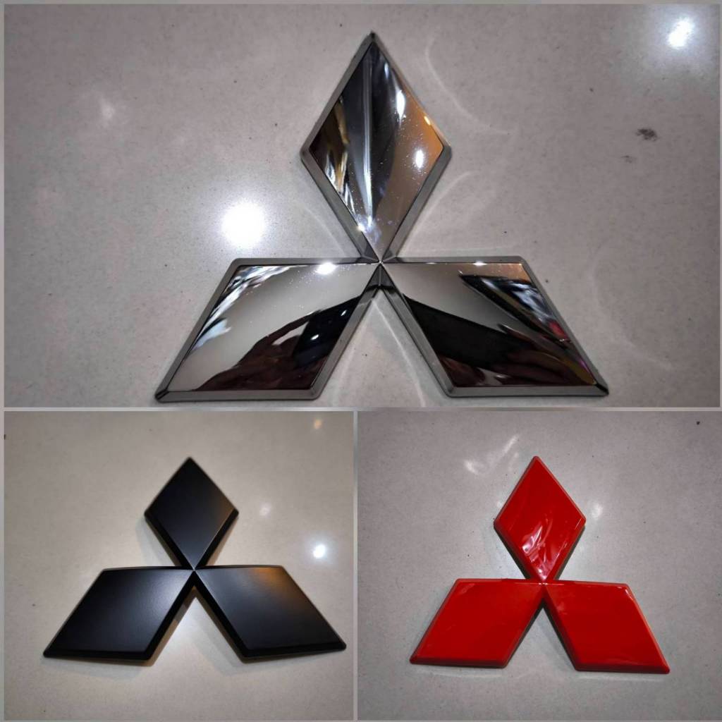 แผ่นป้ายโลโก้หน้ากระจังmitsubishi triton ปี 2005 ถึง 2014 มี 3 สี จำนวน 1 ตัว ราคาถูกสินค้าดีมีคุณภาพ