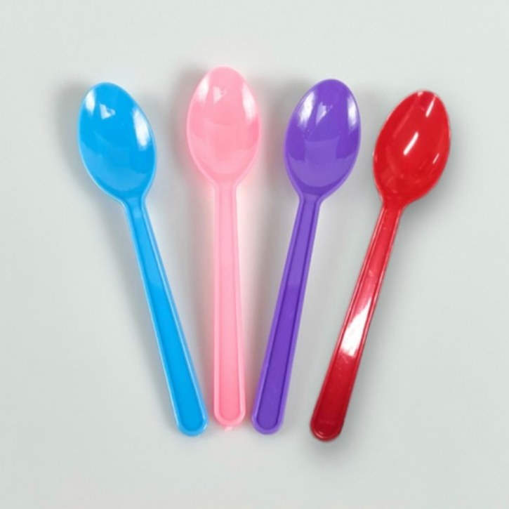 ช้อนไอศครีม (รีน่า) พลาสติก คละสี สำหรับตักขนมหวาน (ห่อละ 50 ชิ้น)