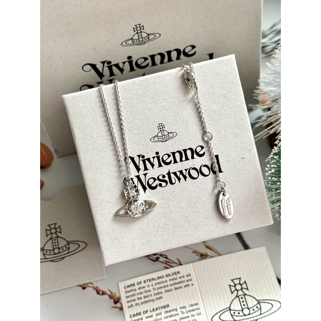 👑ผ่อน 0%👑 สร้อยคอ รุ่น Lee orb สีเงิน Vivien