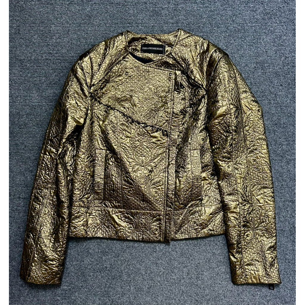 Zadig & Voltaire Luna Dore jacquard jacket in gold metalic