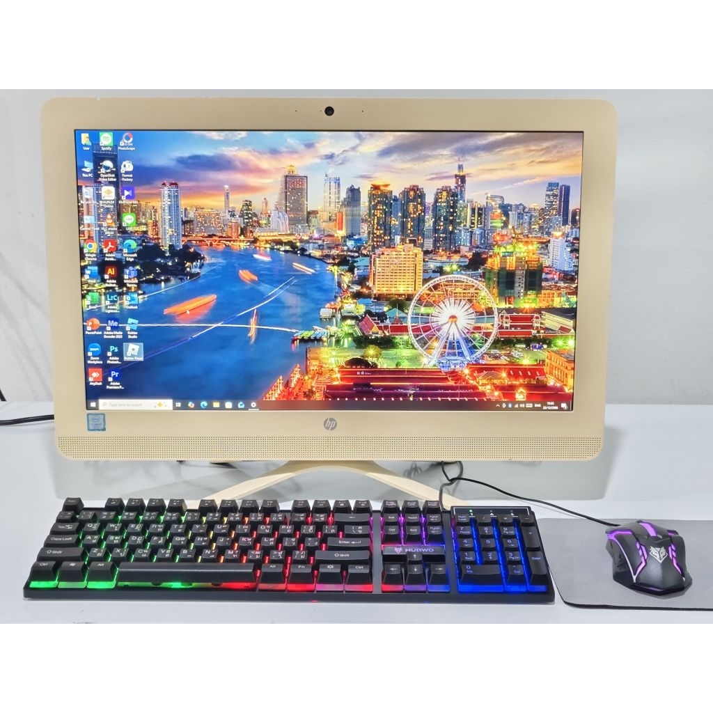 All in one อออินวัน คอมพิวเตอร์ มือสอง ราคาถูก รุ่น HP 22-b204l corei3 gen7 ใช้งานลื่น จอใหญ่ 22 นิ้