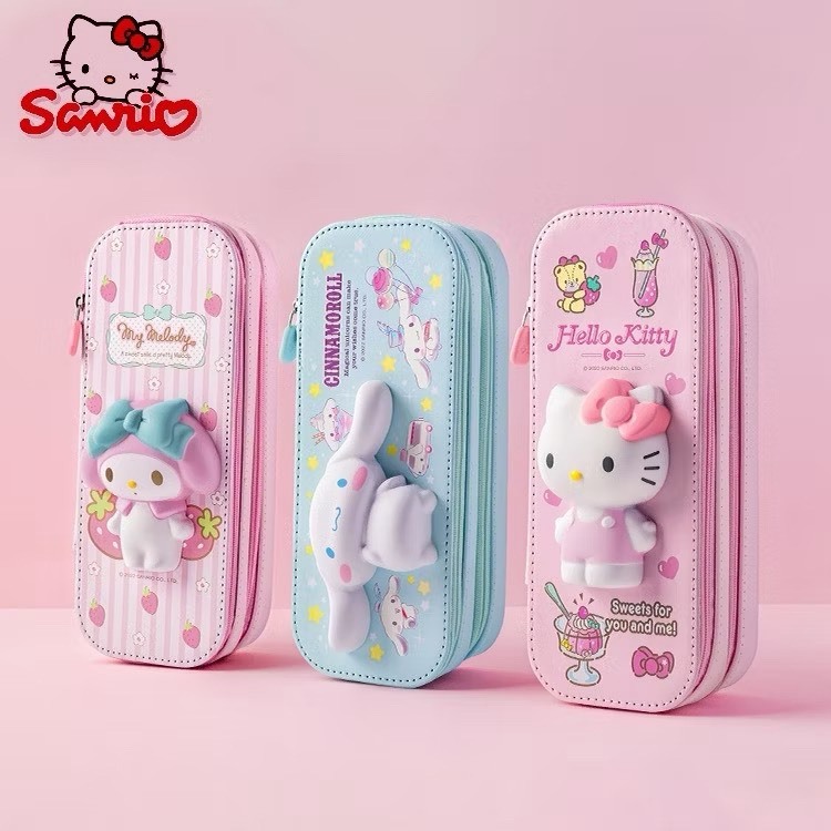 พร้อมส่ง 🇹🇭 กล่องดินสอสกุชชี่ลายการ์ตูน Sanrio ซานริโอ้ กระเป๋าดินสอ สกุชชี่ 3D