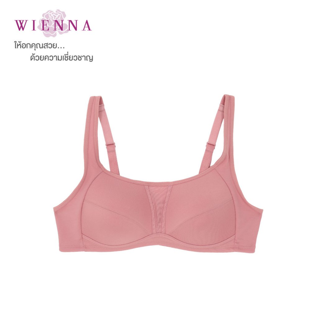 WIENNA BRA Sport Bra DB35101 ชุดชั้นในเวียนนา ไร้โครง  สีเนื้อ ดำ น้ำเงินเข้ม สีส้มอิฐ สีชมพูแดง Car