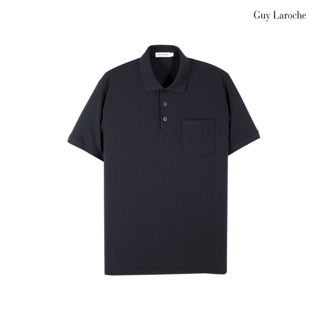 Guy Laroche เสื้อโปโลแขนสั้นสีดำ คอปก สัมผัสนุ่ม ลื่น ใส่สบาย ทรง Extra FIT รุ่น BKL6315W5