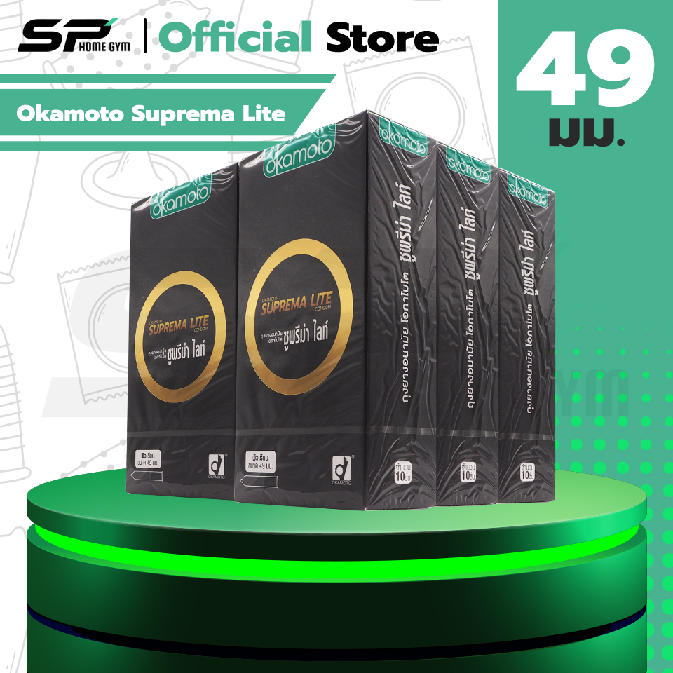 Okamoto Suprema Lite ถุงยางอนามัย ผิวเรียบ บางพิเศษ ขนาด 49 มม. (6 กล่อง) แบบ 10 ชิ้น