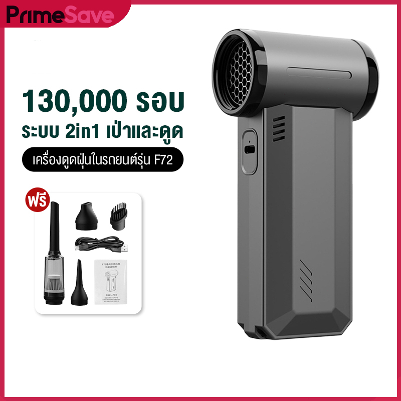 พัดลมอเนกประสงค์ พลังเจ็ท Handheld fan รุ่น GXZ-F72 แรงลมทรงพลัง 130000RPM 2ระบบ 2 in 1 ดูดและเป่า