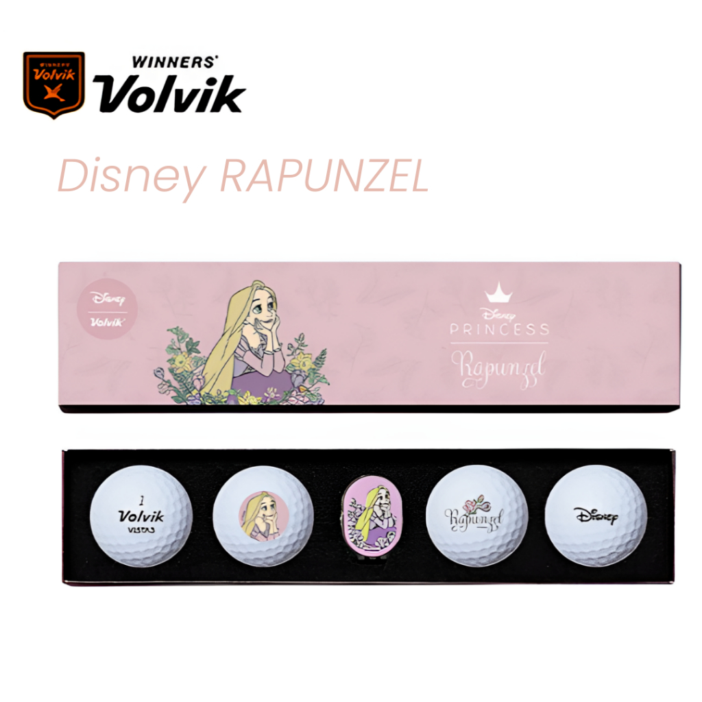 [🚚จัดส่งไว] Volvik Disney RAPUNZEL Golf Ball(4balls+Ball Marker)