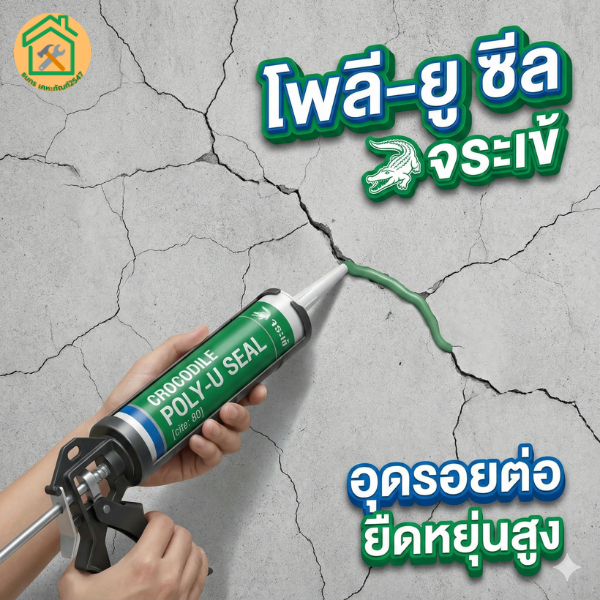 จระเข้ โพลี-ยู ซีล(Poly-U seal) โพลียูริเทนซีลแลนท์ ขนาด 310มล. สามารถอุดรอยต่อ รอยแตกร้าว