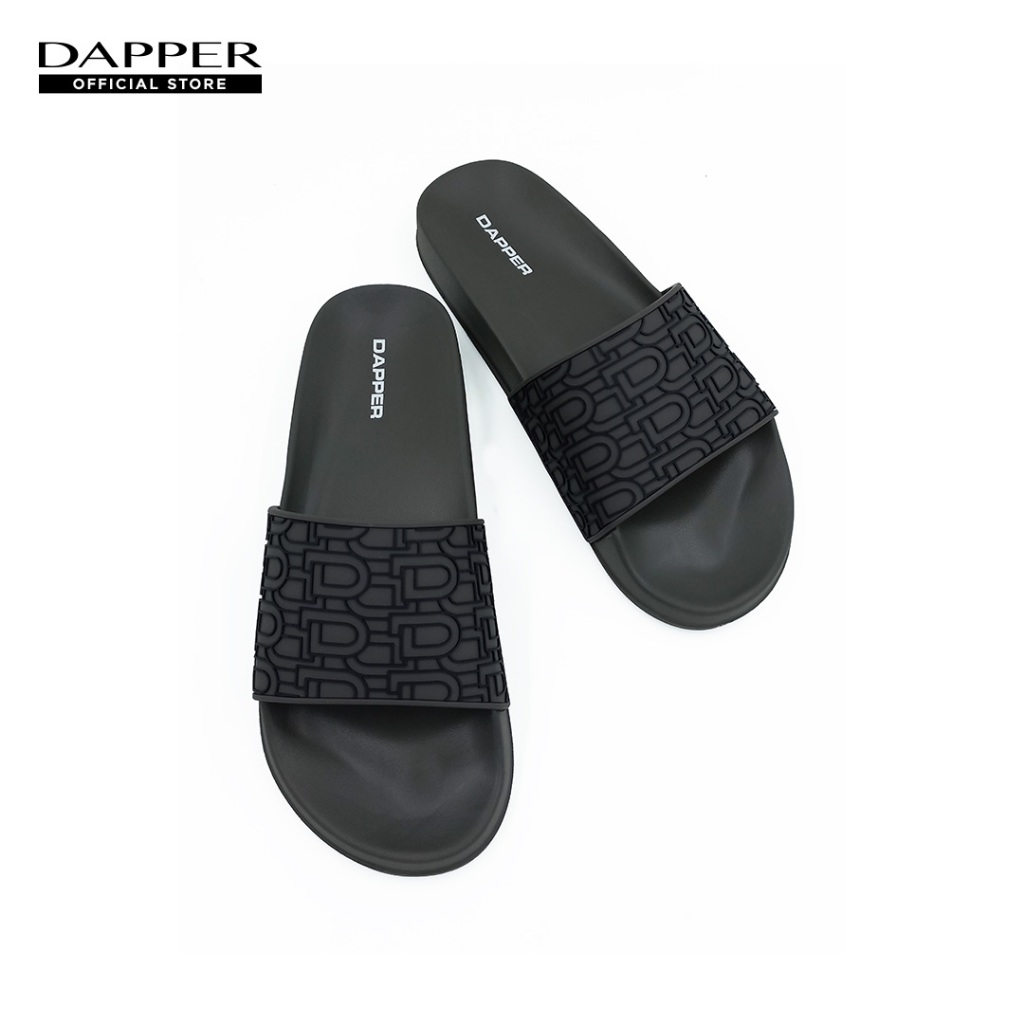 DAPPER รองเท้าแตะ DP Monogram Pool Slide Sandals สีเทาเข้ม (HSK/DG/1684SL)
