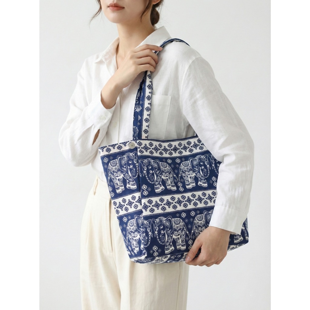 กระเป๋าลายช้าง กระเป๋าสะพาย#ไดม่อน  ใบใหญ่ จุได้เยอะมากก ราคา ถูกที่สุด ดีลบีเคเค แกลเลอรีภาพที่ 8