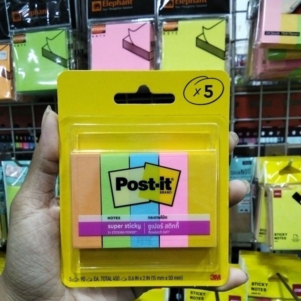 โพสต์-อิทโน๊ต 3 M เพจมาร์กเกอร์ 5 สี (15 mmx50mm) รุ่น 670-5ssAU กระดาษโน้ตดัชนี เนื้อเรียบ