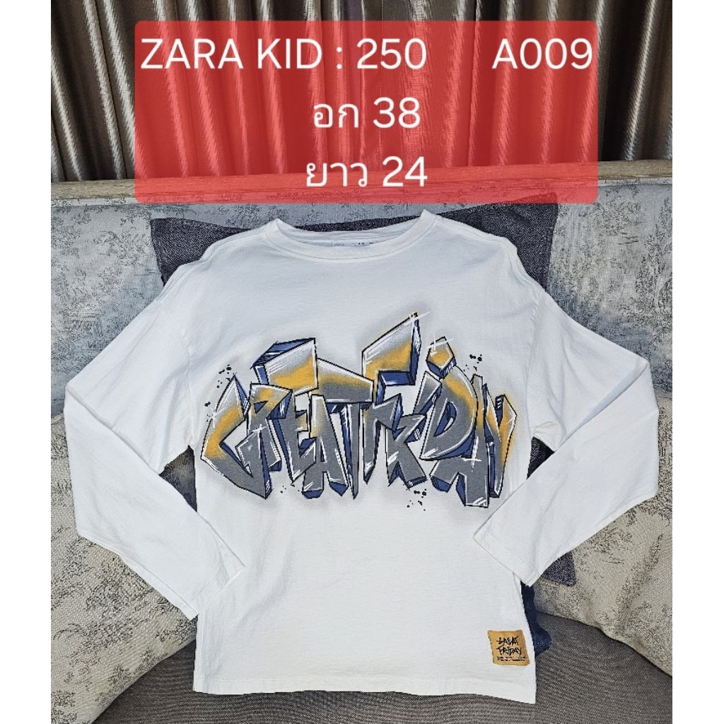 เสื้อยืดแขนยาว แบรนด์ zara kid13-14