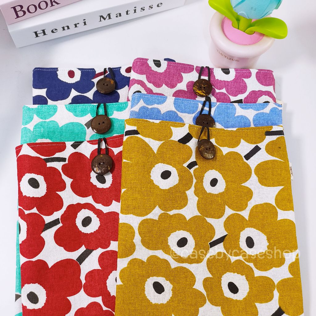 ซองใส่หนังสือ ผ้าฝ้ายแท้ A5| Book Sleeve ผ้าแฮนด์เมด พกพาสะดวก ถอดซักได้ - รูปที่ 3