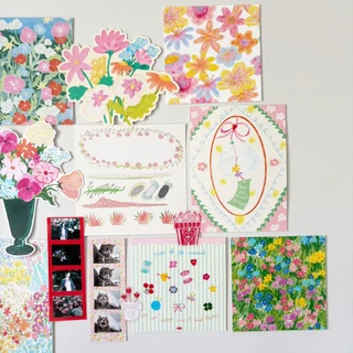 amuse stuff-postcard flower pattern โปสการ์ดลายดอกไม้อะมิวส์
