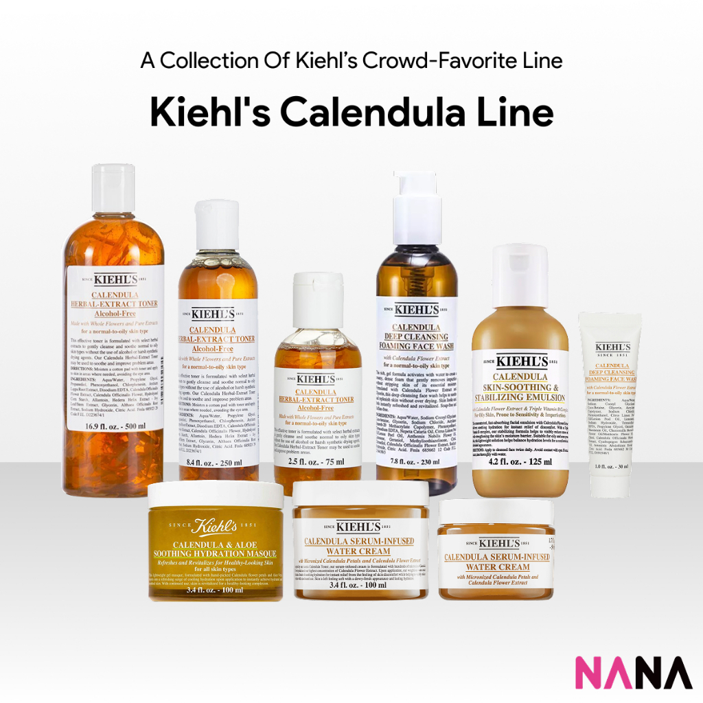 Kiehl's Calendula Line (Face Wash / Aloe Masque/ Toner / Water Cream)