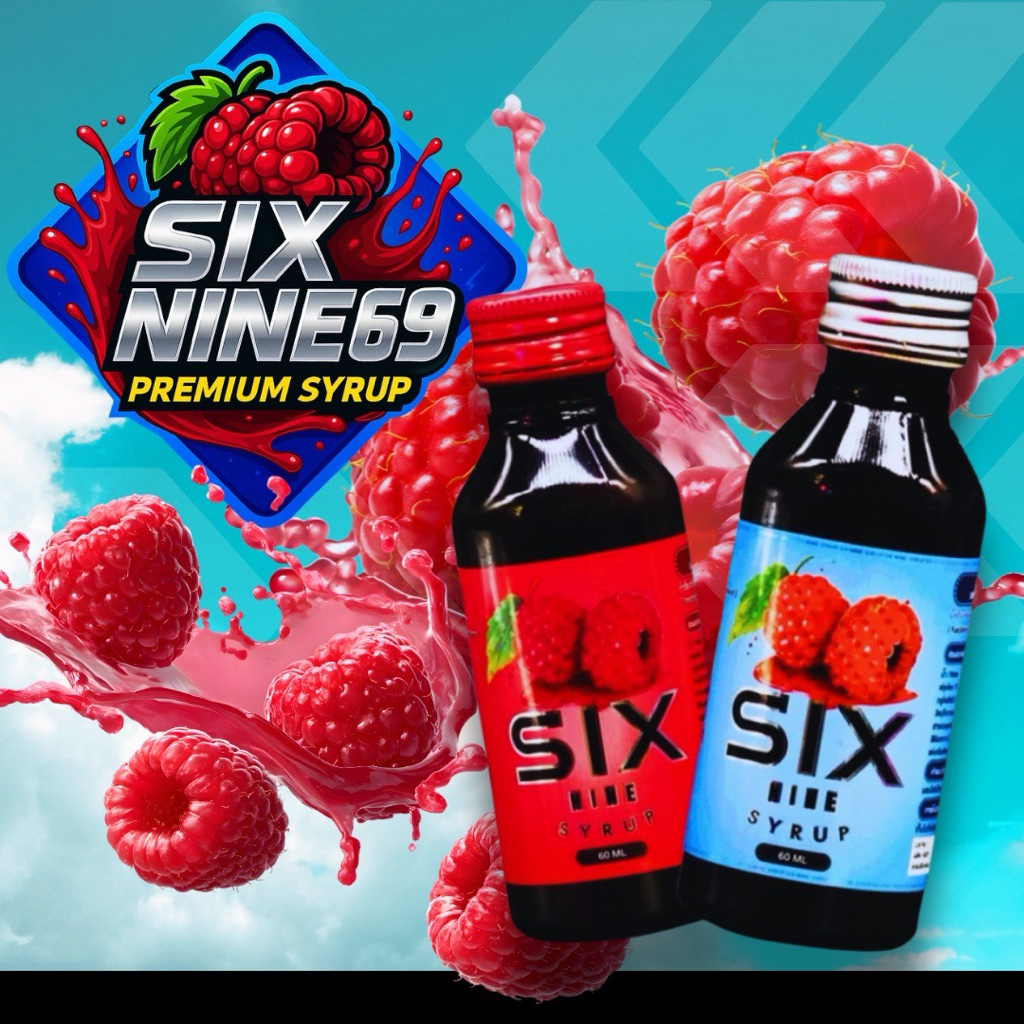[50 ขวด]Six-Nine🍒 69 ไซรัป ขวด60ml. ฝาเทา ฝาแดง ของแท้💯