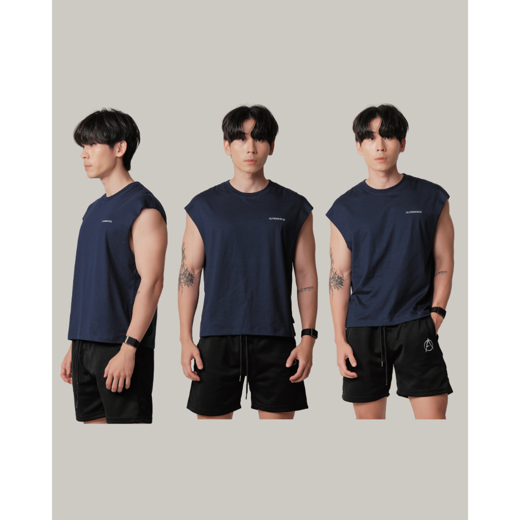 OLIVER MUSCLE - CROP TANK TOP เสื้อแขนตัดทรงครอปผู้ชาย