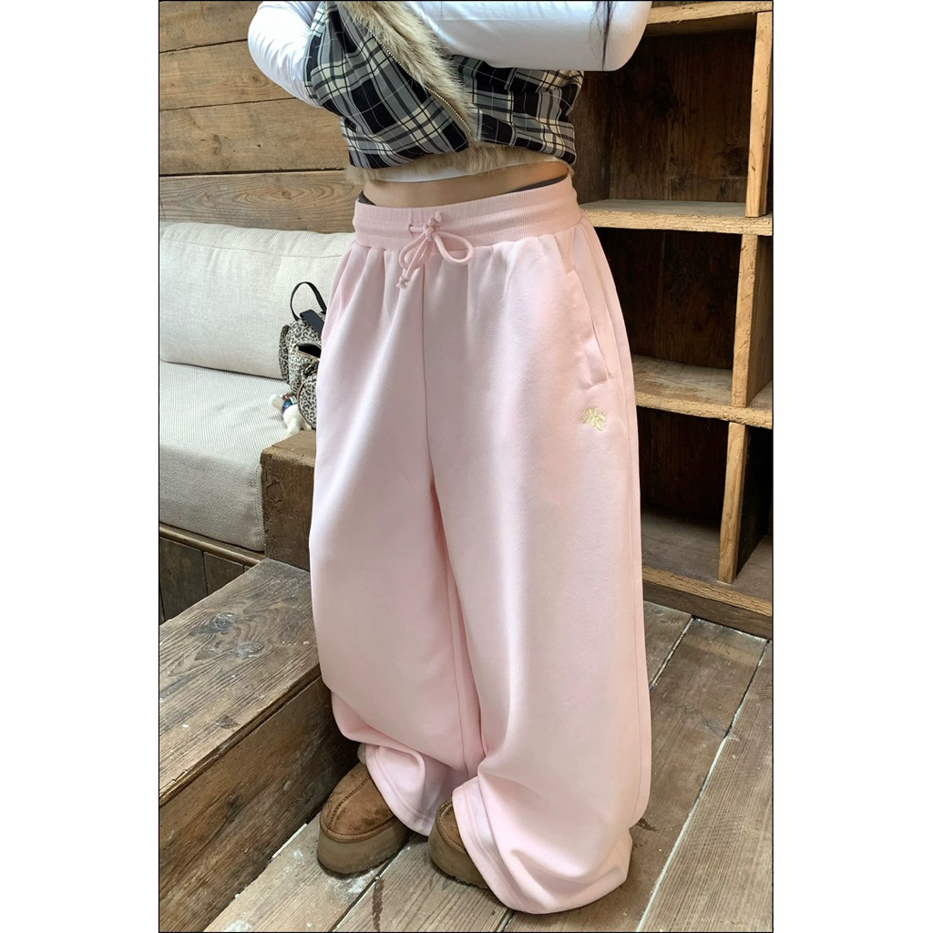 CGGA กางเกงวอร์มขายาวสีชมพู