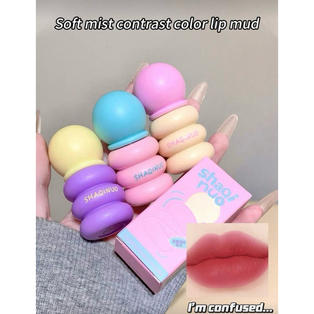 ✨🌈SHAQINUO  ลิปสติกกำมะหยี่เนื้อแมตต์นุ่ม🌈✨