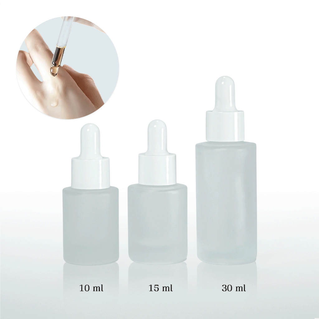 [COSS] ขวดแก้วคอตัดสีขุ่น GB18(ขุ่น) 10-15-30ml ฝาดรอปเปอร์ ใส่เซรั่มเอสเซ้นต์ น้ำมันหอมระเหย พร้อมส่ง ราคาถูก