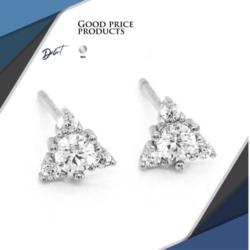 ต่างหูเงินแท้ 925 Debutgem Collection Fantacy ประดับเพชร CZ 012