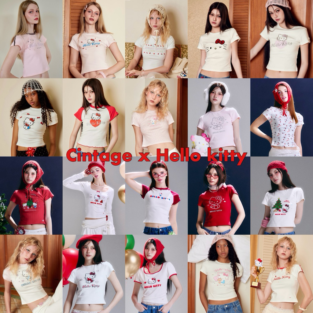 Cintage♡ CT2155 Cintage x kitty xmas -  babytee 🍎