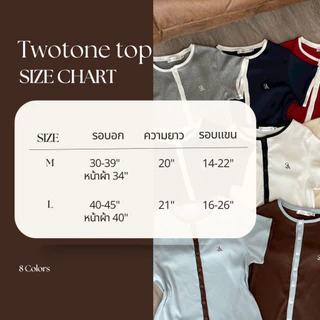 Twotone top เสื้อยืดแต่งกุ้นกระดุมหน้า งานปัก (ผ้าร่อง) มีSize M-L AOMMKOSHOP - S91