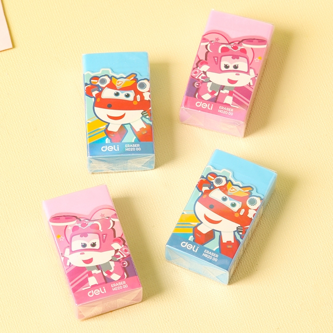 ยางลบ PVC Deli รุ่น EH02000 ลายซุปเปอร์วิงซ์ น่ารักน่าใช้งาน (จำหน่าย 1 ก้อน)