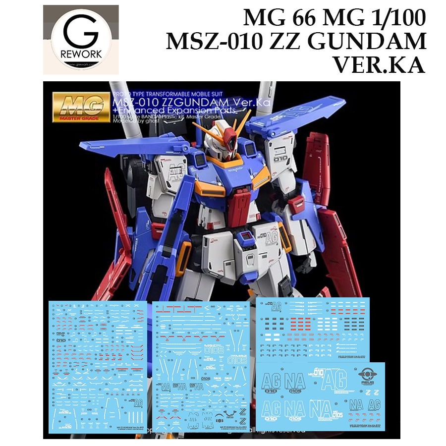 [ G Rework ] MG66 MG 1/100 MSZ-010 ZZ VER KA GUNDAM WATER SLIDE DECAL