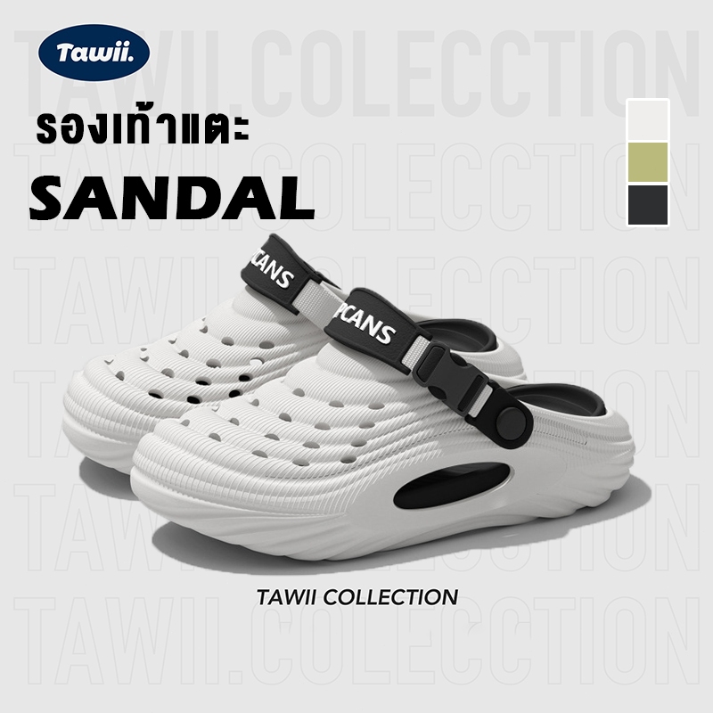 Tawii. รองเท้าแตะลําลอง UNISEX รองเท้าแตะ พื้นนุ่ม กันกระแทก รองเท้ายาง ส้นหนา 4 ซม รองเท้าหัวโต