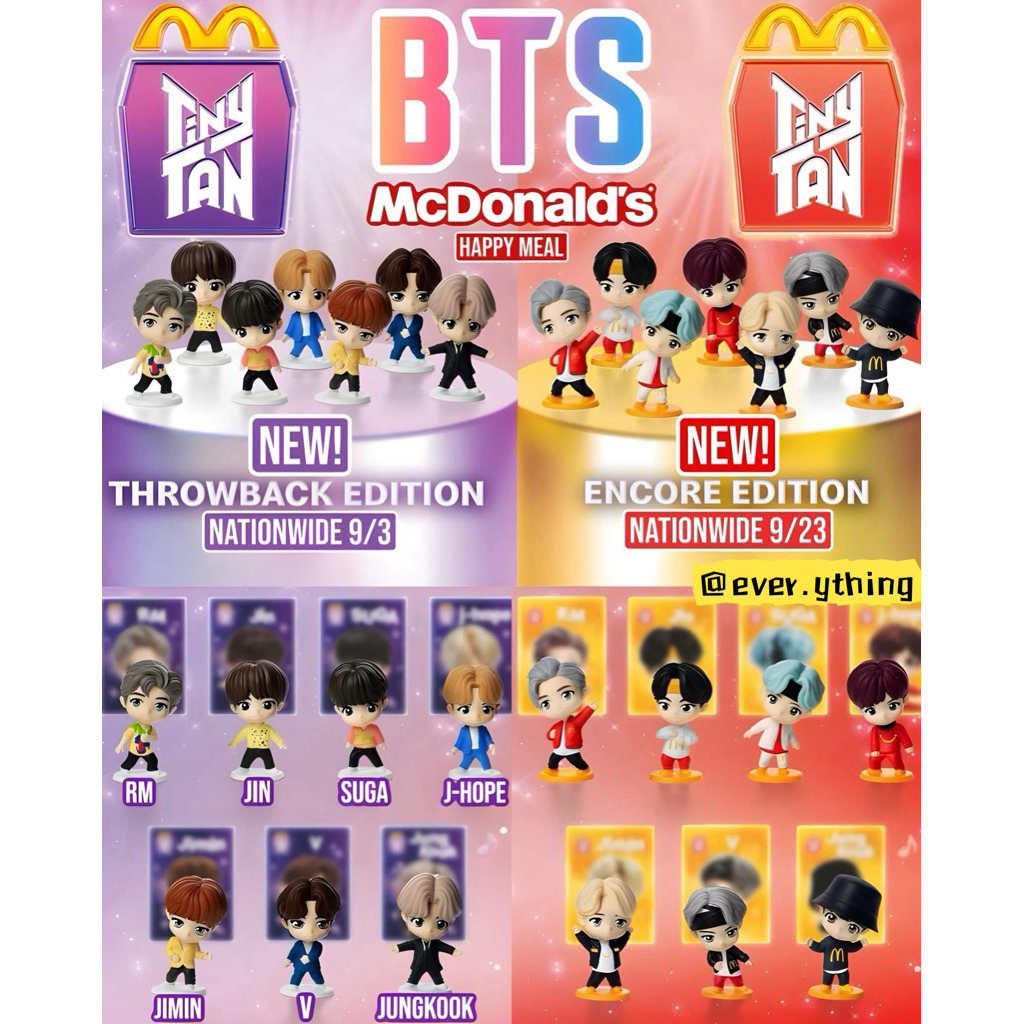[ลิขสิทธิ์แท้]  McDonald's"ชุด Happy Meal"วง BTS"TIny TAN"& Encore Collection ปี 2025 **สินค้าพร้อมส