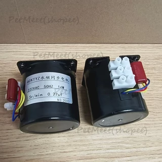 ถูก🎉มอเตอร์60ktyz มอเตอร์แม่เหล็กถาวร 2.5/5/10/15รอบ มอเตอร์ไฟฟ้า 220v มอเตอร์เกียร์ มอเตอร์รอบต่ำ มอเตอร์ซิงโคร
