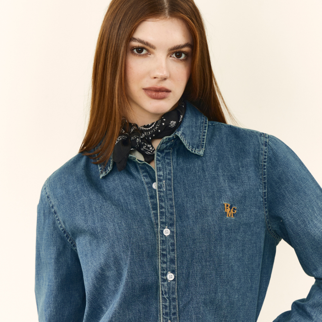 Bemingtop1089(S-2XL)-BMG Denim Classic Shirt - เสื้อเชิ้ตเดนิมทรงคลาสสิกใส่ได้ทุกโอกาส - รูปที่ 5